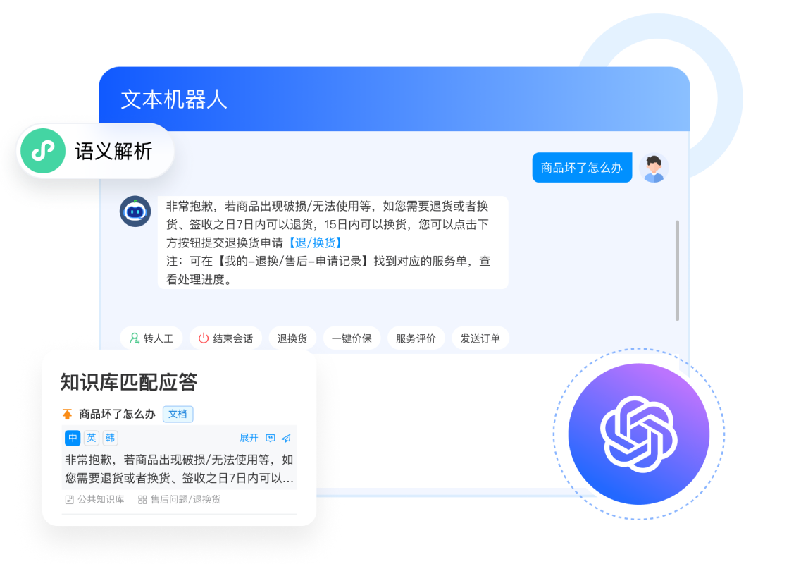 秒级响应
精准理解客户意图
