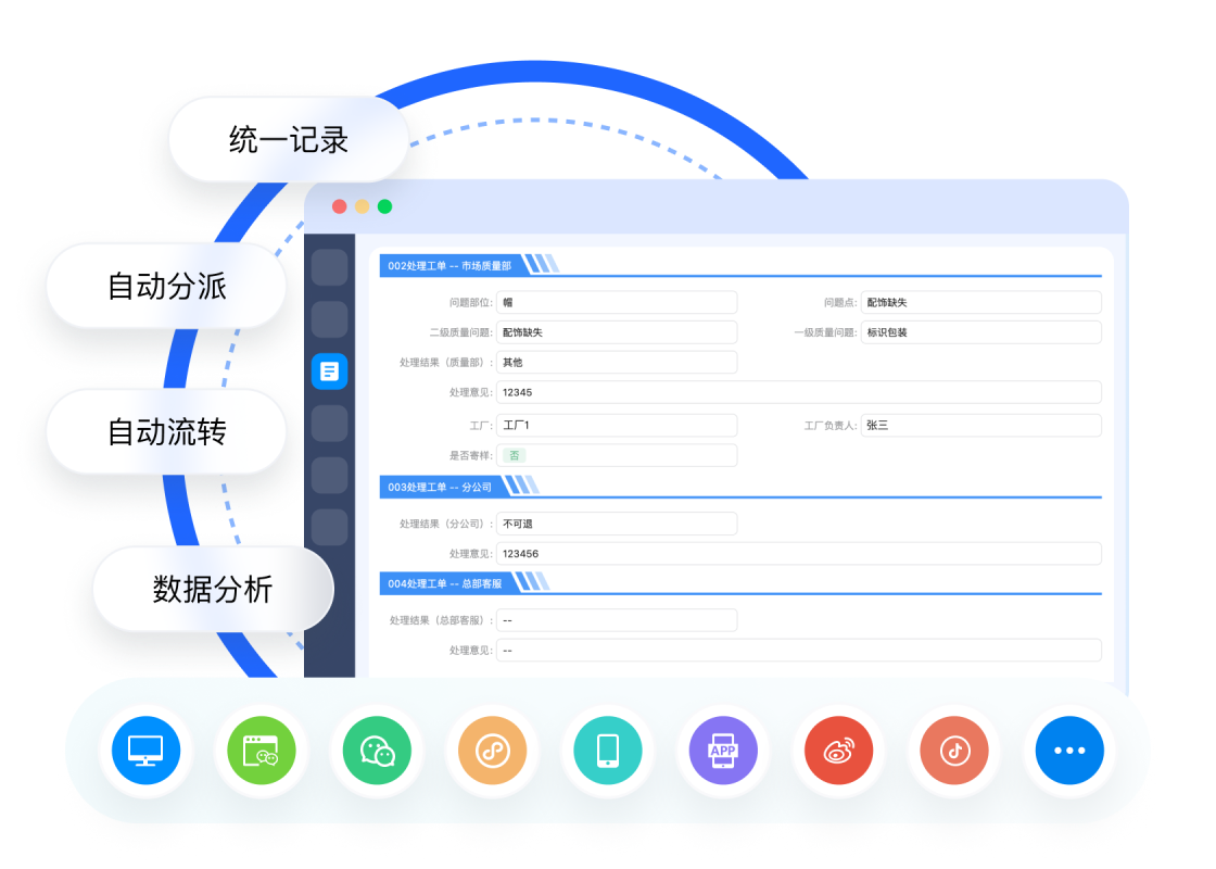 智能工单统一流转
高效协同